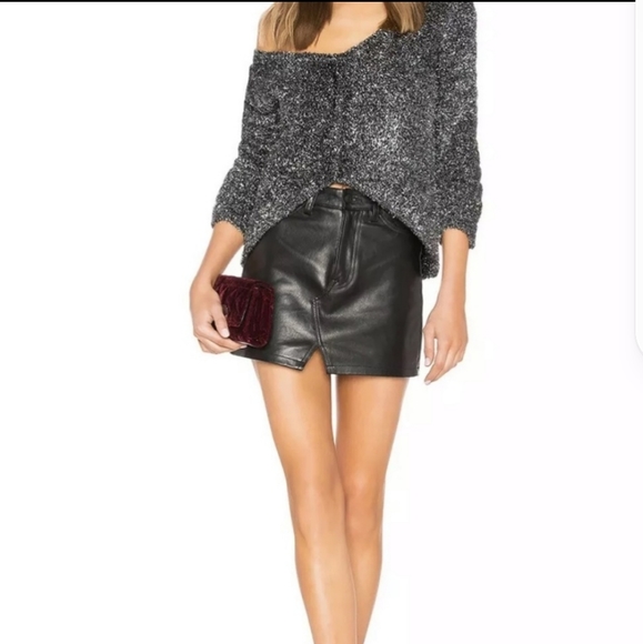 NWOT Lovers + friends black sweater metallic gerona sweater glitter - Picture 4 of 14